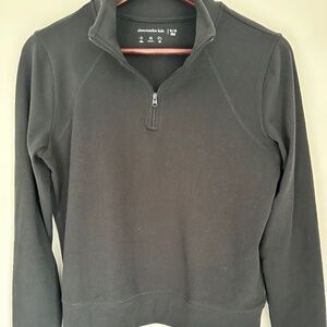 Abercrombie Kids Girls Black Half-Zip Activewear Fleece Jacket — Size 15/16